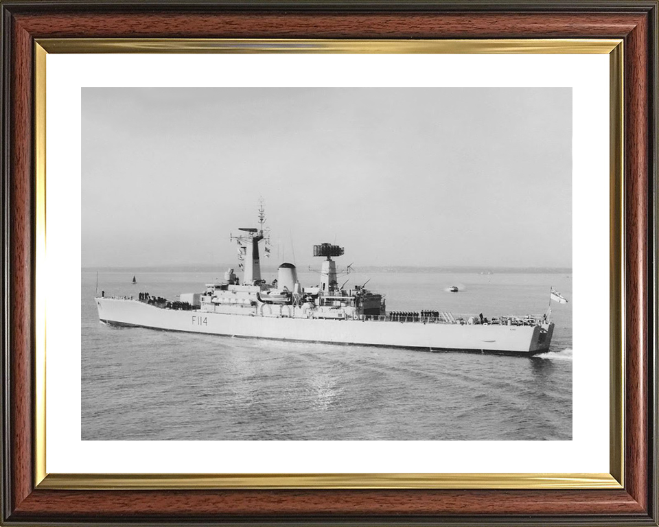 HMS Ajax (F114) Royal Navy Leander Class Frigate Photo Print Warship Wall Art Posters, Prints, & Visual Artwork Hampshire Prints 10 x 8 Classic Frame Yes