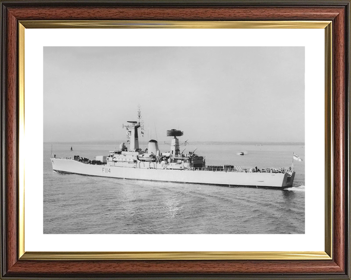 HMS Ajax (F114) Royal Navy Leander Class Frigate Photo Print Warship Wall Art Posters, Prints, & Visual Artwork Hampshire Prints 10 x 8 Classic Frame Yes