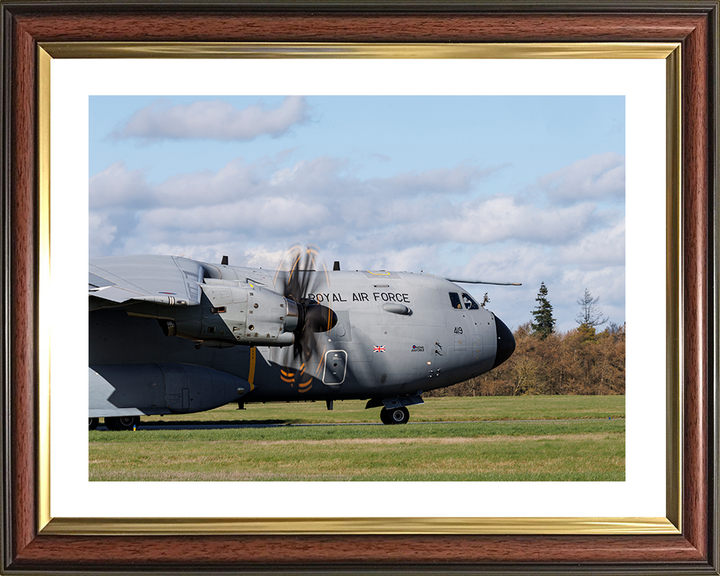 RAF Atlas A400M Lands At RAF Wittering Photo Print Royal Air Force Wall Art Aviation Decor Posters, Prints, & Visual Artwork Hampshire Prints 10 x 8 Classic Frame Yes