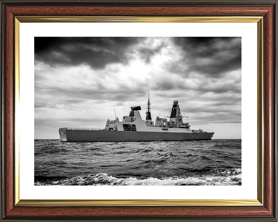HMS Duncan (D37) Royal Navy Type 45 Destroyer Black and White Photo Print Wall Art Decor UK Posters, Prints, & Visual Artwork Hampshire Prints 10 x 8 Classic Frame Yes