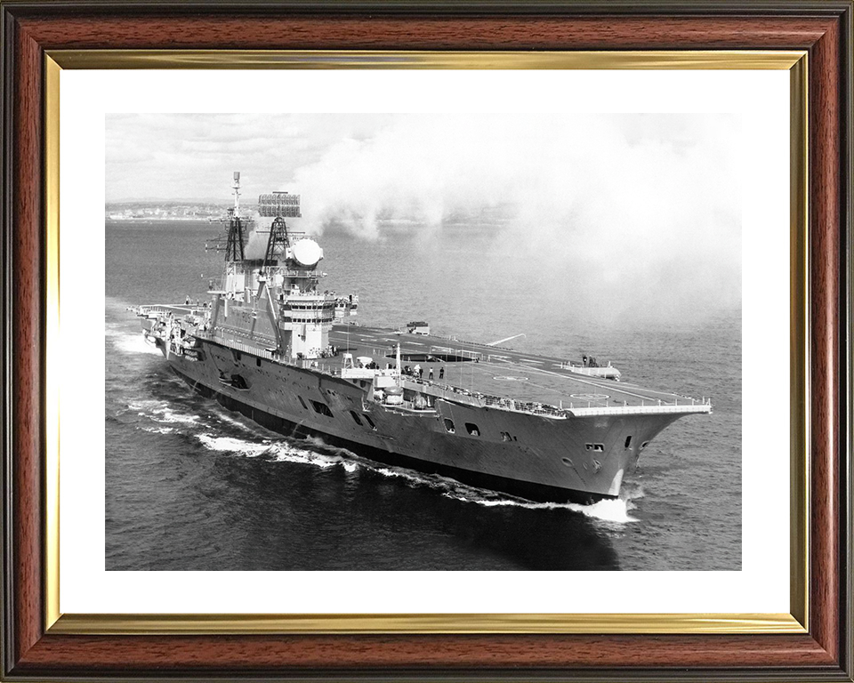 HMS Eagle (R05) Royal Navy Audacious Class Aircraft Carrier Underway Photo Print Wall Art Decor Posters, Prints, & Visual Artwork Hampshire Prints 10 x 8 Classic Frame Yes