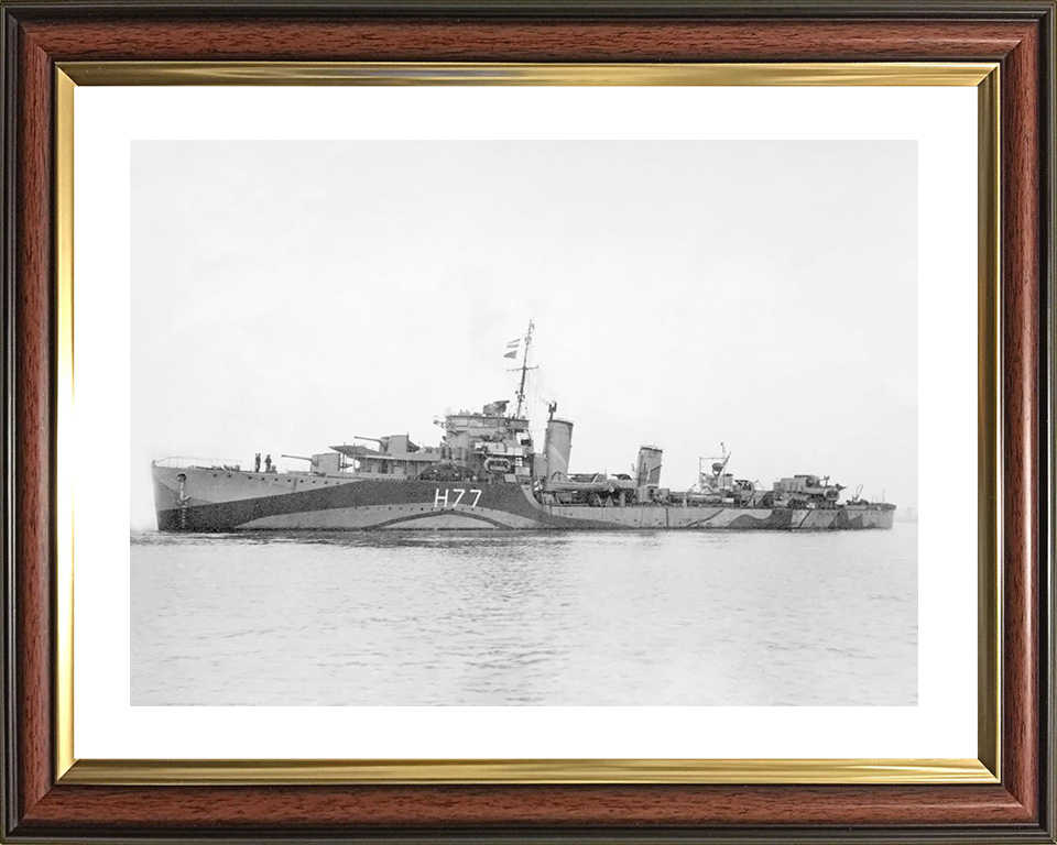 HMS Boreas (H77) Royal Navy B Class Destroyer Port Side View Photo Print Wall Art Decor Posters, Prints, & Visual Artwork Hampshire Prints 10 x 8 Classic Frame Yes