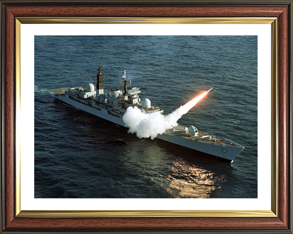 HMS Edinburgh (D97) Photo Print - Fires Sea Dart 2001 - Royal Navy Type 42 Destroyer