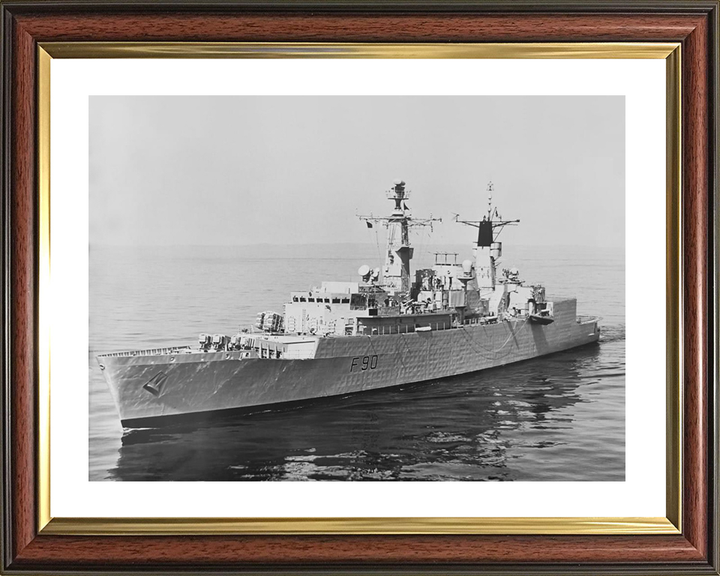 HMS Brilliant (F90) Royal Navy Type 22 Frigate On Calm Sea Photo Print Wall Art Decor Posters, Prints, & Visual Artwork Hampshire Prints 10 x 8 Classic Frame Yes