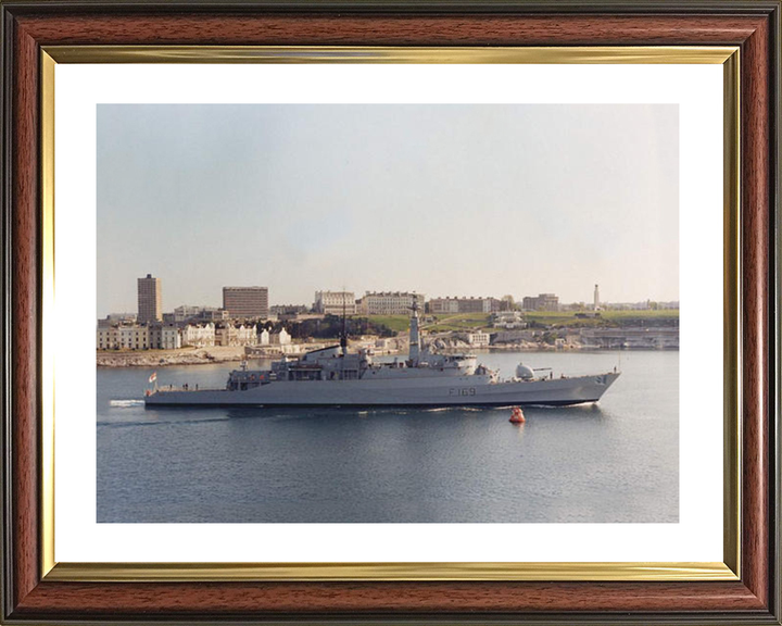 HMS Amazon (F169) Royal Navy Type 21 Frigate Leaving Plymouth Photo Print Wall Art Decor Posters, Prints, & Visual Artwork Hampshire Prints 10 x 8 Classic Frame Yes