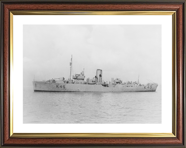 HMS Convolvulus (K45) Royal Navy Flower Class Corvette Port Side View Photo Print Wall Art Naval Decor Posters, Prints, & Visual Artwork Hampshire Prints 10 x 8 Classic Frame Yes