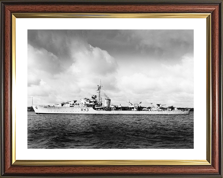 HMS Comus (R43) Royal Navy C Class Destroyer Port Beam View Photo Print Wall Art Decor Posters, Prints, & Visual Artwork Hampshire Prints 10 x 8 Classic Frame Yes