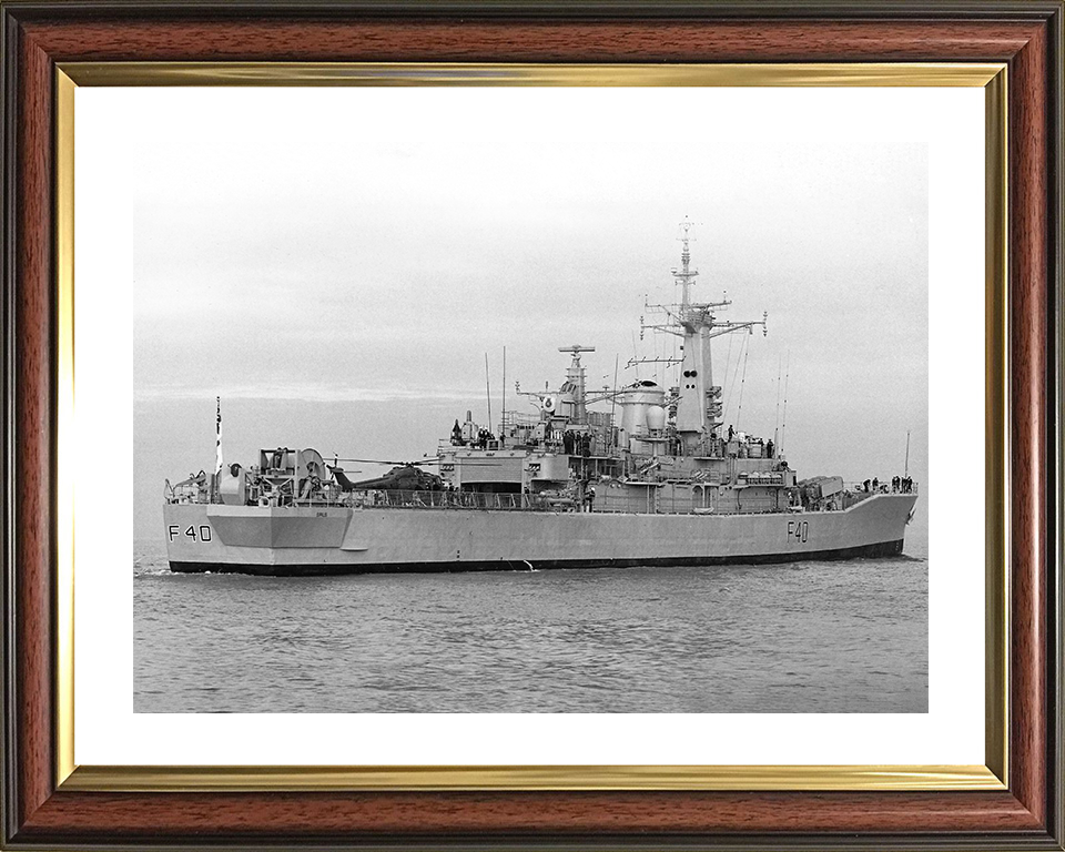 HMS Sirius (F40) Photo Print - At Sea 1984 - Royal Navy Leander Class Frigate Posters, Prints, & Visual Artwork Hampshire Prints 10 x 8 Classic Frame Yes