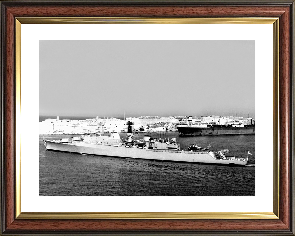 HMS Devonshire (D02) Photo Print - Departs Valletta 1966 - Royal Navy County Class Destroyer Posters, Prints, & Visual Artwork Hampshire Prints 10 x 8 Classic Frame Yes