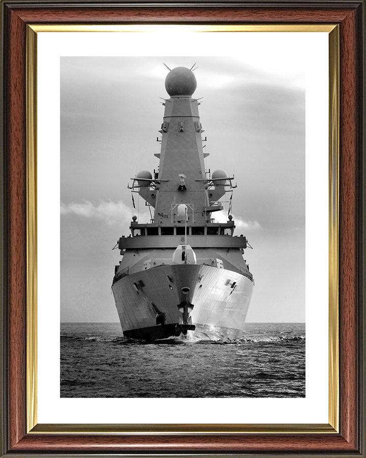 HMS Dauntless (D33) Royal Navy Type 45 Destroyer Bow View Black and White Photo Print Wall Art Decor Posters, Prints, & Visual Artwork Hampshire Prints 10 x 8 Classic Frame Yes