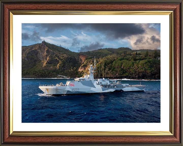 HMS Tamar (P233) Photo Print - South Pacific - Royal Navy River Class Patrol Vessel Hampshire Prints 10 x 8 Classic Frame Yes
