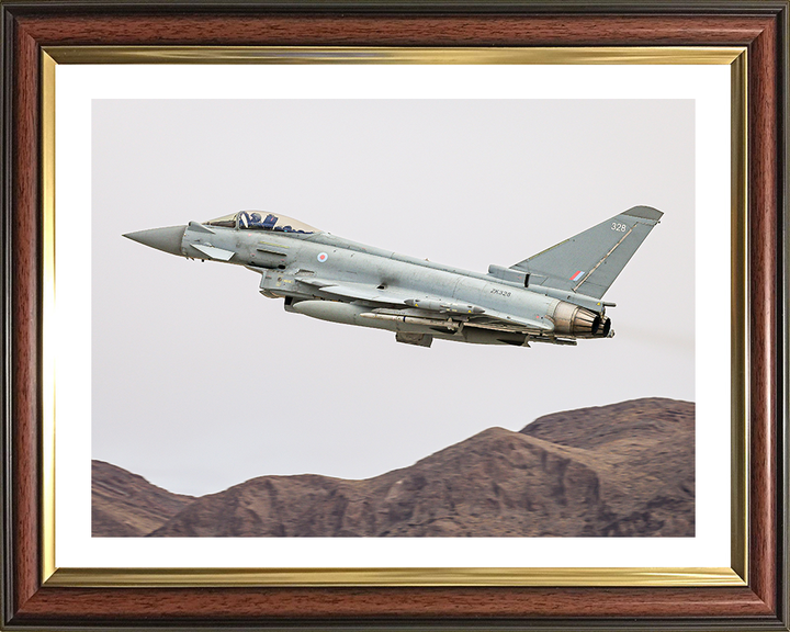 RAF Typhoon Taking Off Photo Print - Royal Air Force Aircraft Hampshire Prints 10 x 8 Classic Frame Yes