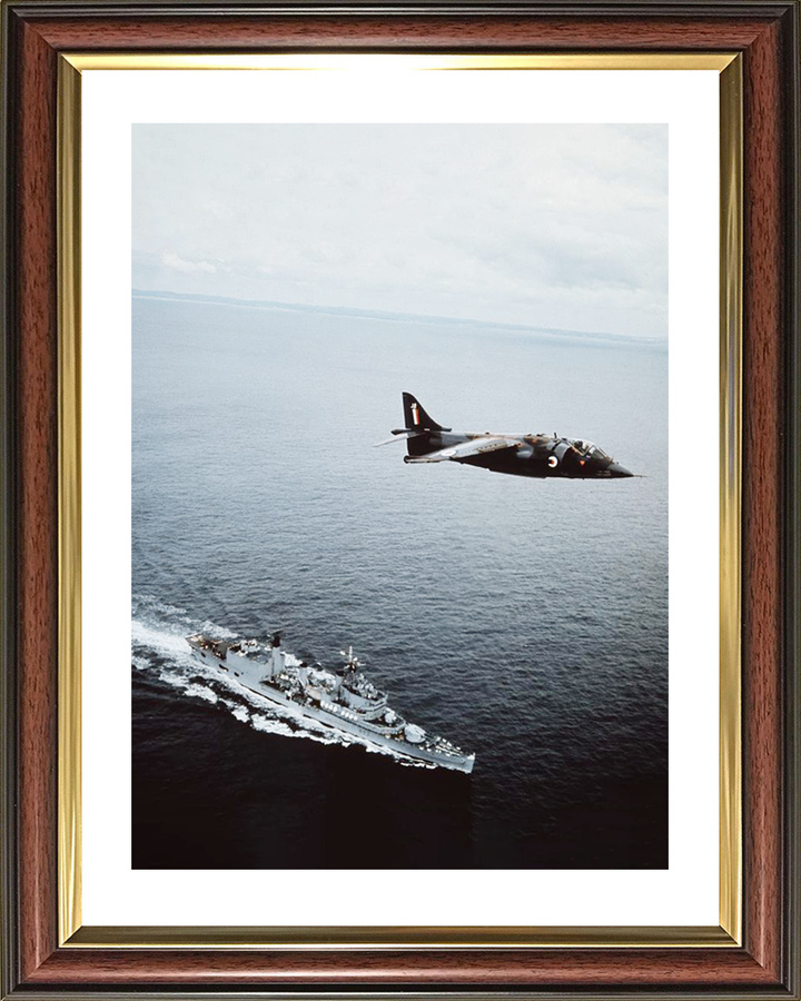 HMS Blake (C99) Royal Navy Tiger Class Light Cruiser From the Air Photo Print Wall Art Decor Posters, Prints, & Visual Artwork Hampshire Prints 10 x 8 Classic Frame Yes
