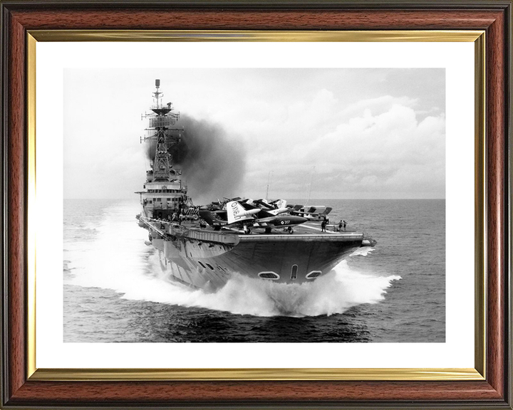 HMS Centaur (R06) Royal Navy Centaur Class Carrier Bow View Underway Photo Print Wall Art Decor Posters, Prints, & Visual Artwork Hampshire Prints 10 x 8 Classic Frame Yes