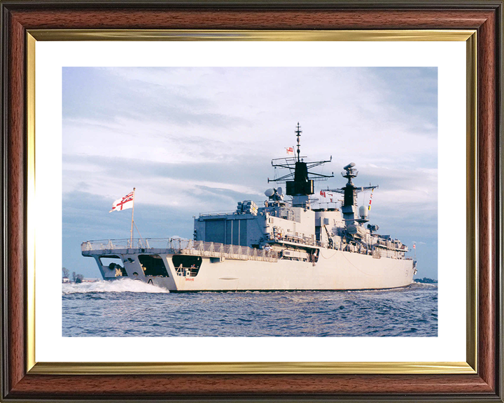 HMS Brave (F94) Royal Navy Type 22 Frigate Low Starboard Quarter View Photo Print Wall Art Decor Posters, Prints, & Visual Artwork Hampshire Prints 10 x 8 Classic Frame Yes