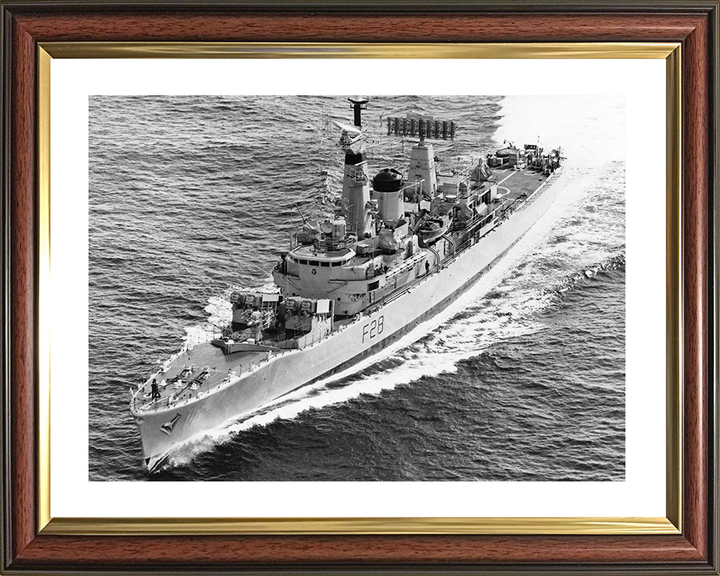 HMS Cleopatra (F28) Royal Navy Leander Class Frigate High Port Bow View Photo Print Wall Art Decor Posters, Prints, & Visual Artwork Hampshire Prints 10 x 8 Classic Frame Yes