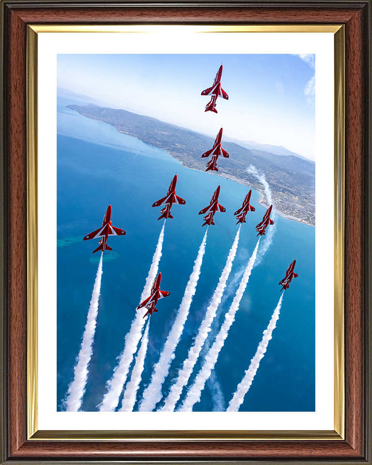 RAF Red Arrows Vertical Climb Photo Print - Royal Air Force Aircraft Hampshire Prints 10 x 8 Classic Frame Yes