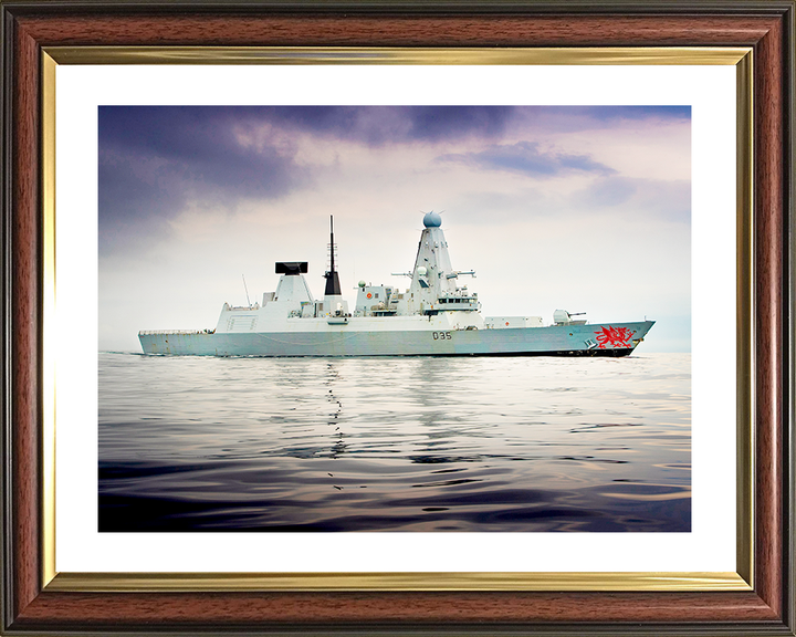 HMS Dragon (D35) Royal Navy Type 45 Destroyer Low Starboard Beam View Photo Print Wall Art Decor Posters, Prints, & Visual Artwork Hampshire Prints 10 x 8 Classic Frame Yes