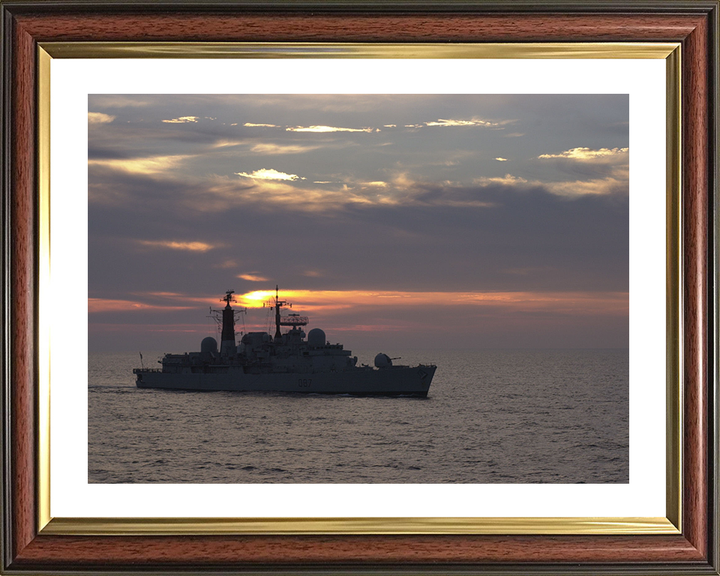 HMS Newcastle (D87) Photo Print - Sunset Silhouette 2000 - Royal Navy Type 42 Destroyer