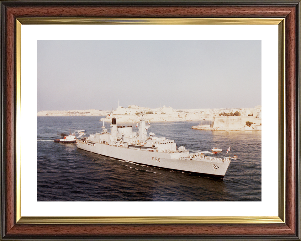 HMS Broadsword (F88) Royal Navy Type 22 Frigate Valletta Malta Photo Print Wall Art Decor Posters, Prints, & Visual Artwork Hampshire Prints 10 x 8 Classic Frame Yes