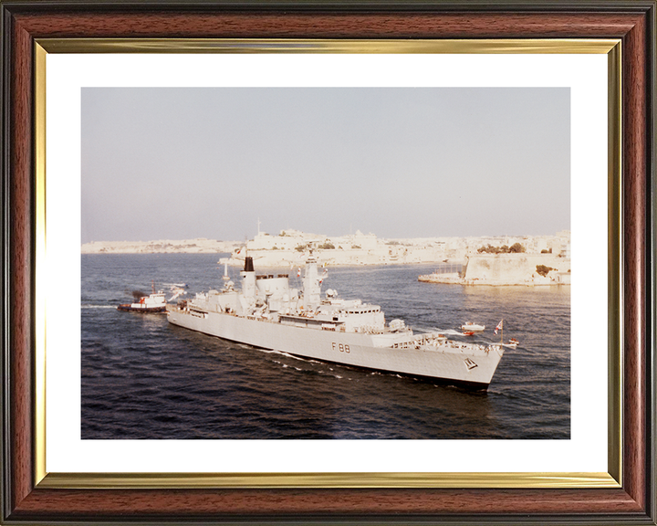 HMS Broadsword (F88) Royal Navy Type 22 Frigate Valletta Malta Photo Print Wall Art Decor Posters, Prints, & Visual Artwork Hampshire Prints 10 x 8 Classic Frame Yes