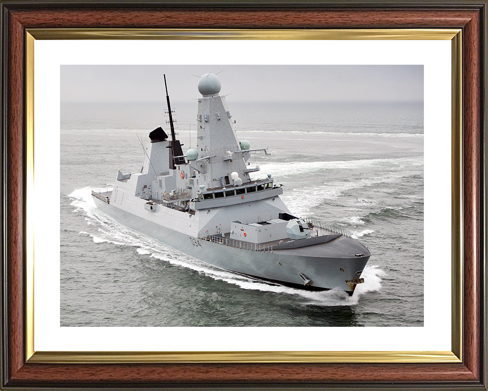 HMS Diamond (D34) Royal Navy Type 45 Destroyer Underway 2011 Photo Print Wall Art Decor Posters, Prints, & Visual Artwork Hampshire Prints 10 x 8 Classic Frame Yes