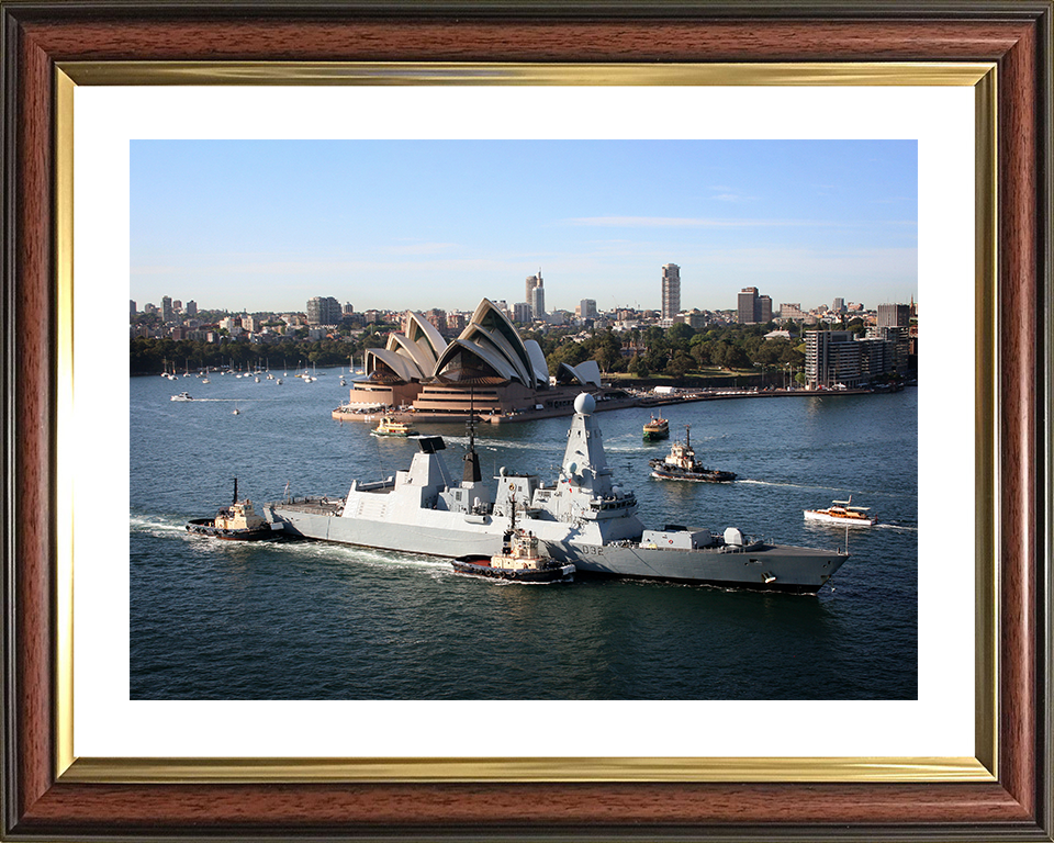 HMS Daring (D32) Photo Print - Sydney Opera House 2013 - Royal Navy Type 45 Destroyer Posters, Prints, & Visual Artwork Hampshire Prints 10 x 8 Classic Frame Yes