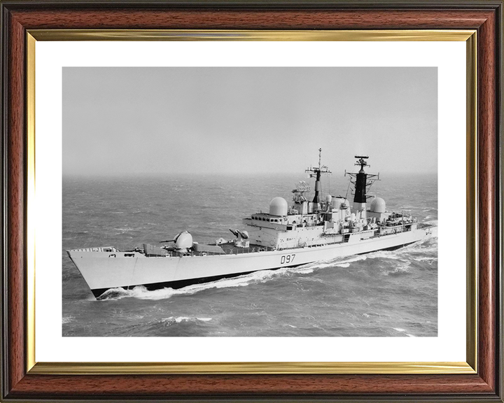 HMS Edinburgh (D97) Royal Navy Type 42 Destroyer Black and White Photo Print Wall Art Decor Posters, Prints, & Visual Artwork Hampshire Prints 10 x 8 Classic Frame Yes
