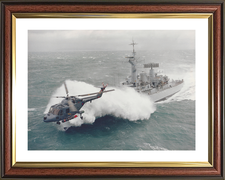 HMS Argonaut (F56) Royal Navy Leander Class Frigate In Rough Seas Photo Print Wall Art Decor Posters, Prints, & Visual Artwork Hampshire Prints 10 x 8 Classic Frame Yes