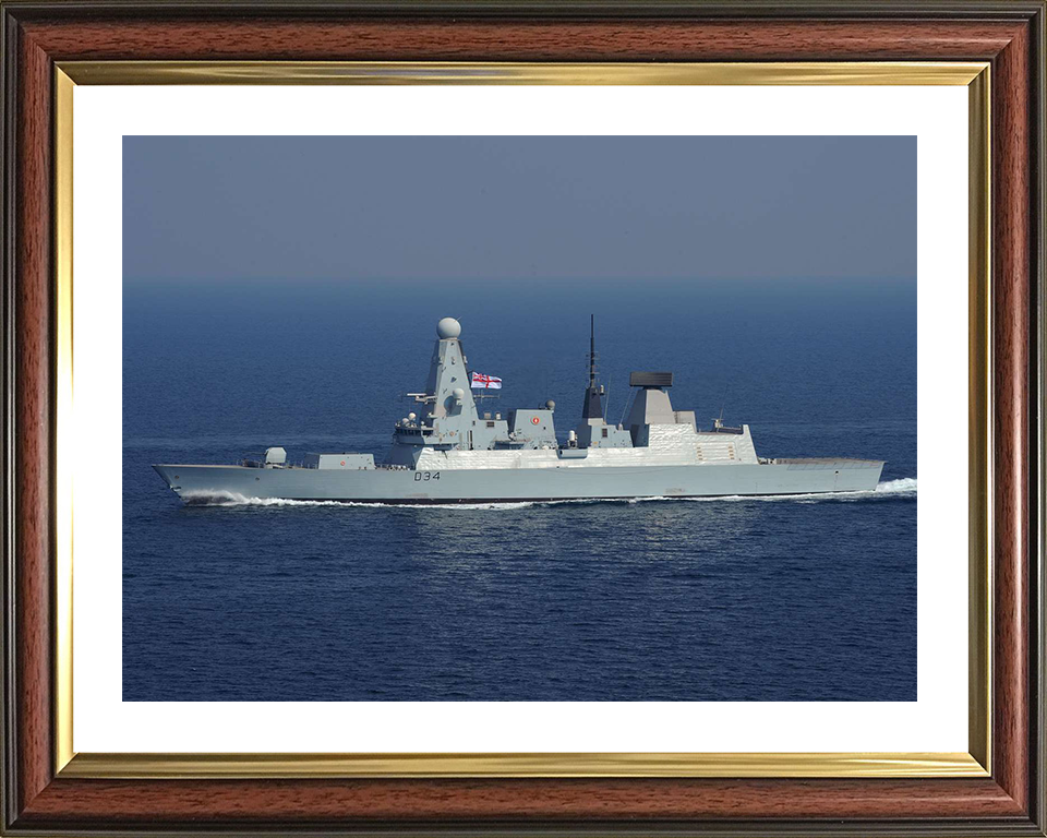 HMS Diamond (D34) Photo Print - At Sea 2012 - Royal Navy Type 45 Destroyer Hampshire Prints 10 x 8 Classic Frame Yes