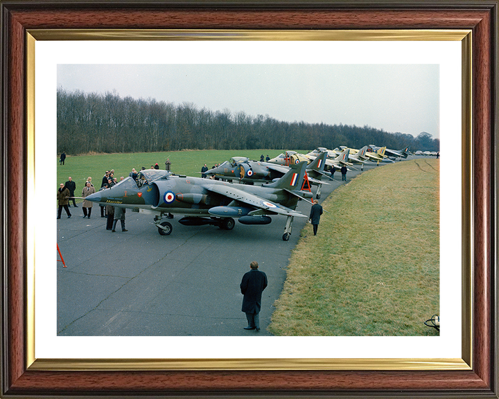 Six Pre-production Hawker Siddeley Harrier GR1s Photo Print - Royal Air Force Aircraft Hampshire Prints 10 x 8 Classic Frame Yes
