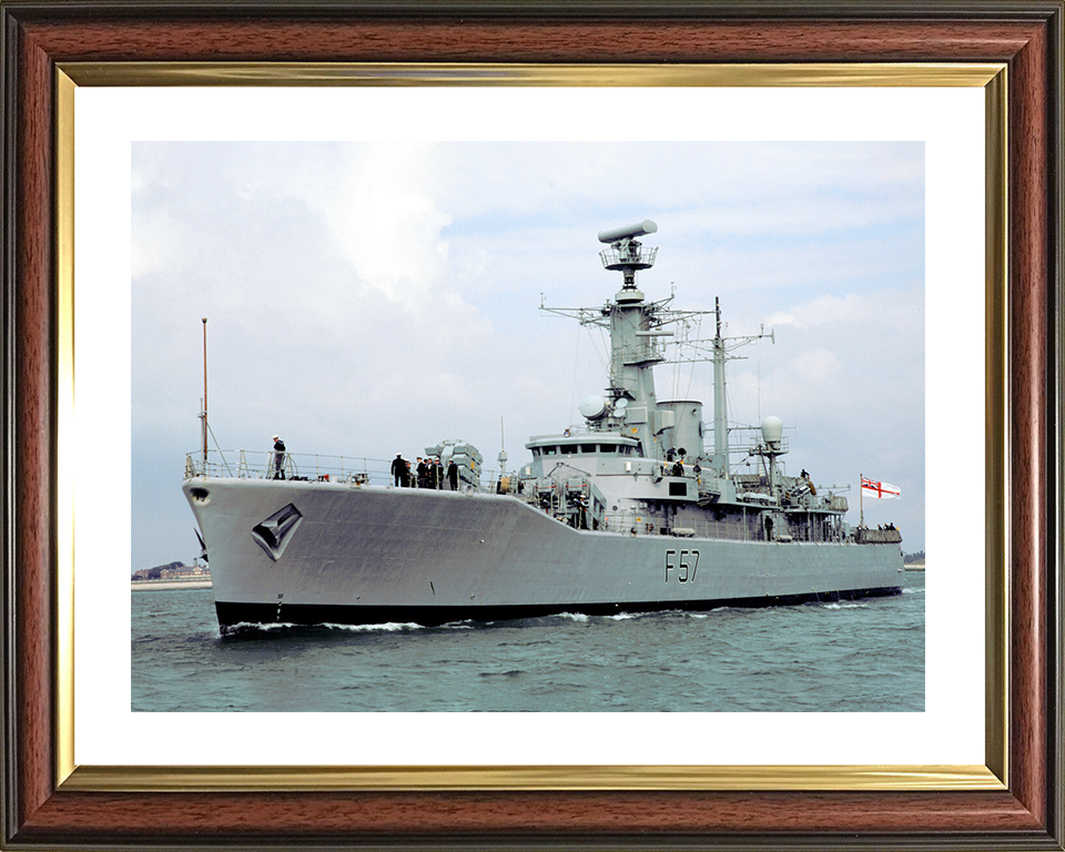 HMS Andromeda (F57) Royal Navy Leander Class Frigate Port Bow View Photo Print Wall Art Decor Posters, Prints, & Visual Artwork Hampshire Prints 10 x 8 Classic Frame Yes