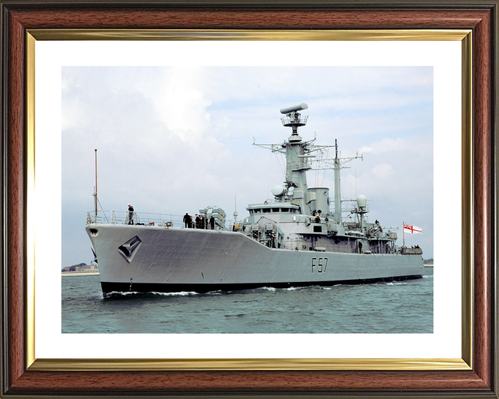 HMS Andromeda (F57) Royal Navy Leander Class Frigate Port Bow View Photo Print Wall Art Decor Posters, Prints, & Visual Artwork Hampshire Prints 10 x 8 Classic Frame Yes