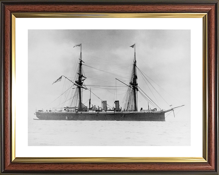 HMS Temeraire (1876) Photo Print - Paying Off 1891 - Royal Navy Ironclad Battleship Hampshire Prints 10 x 8 Classic Frame Yes