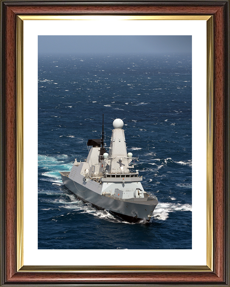 HMS Diamond (D34) Royal Navy Type 45 Destroyer Underway Portrait Photo Print Wall Art Decor Posters, Prints, & Visual Artwork Hampshire Prints 10 x 8 Classic Frame Yes