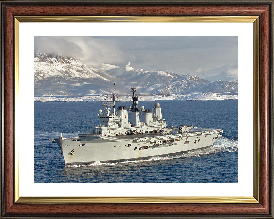 HMS Ark Royal (R07) Royal Navy Invincible Class Aircraft Carrier Norway 2008 Photo Print Wall Art Decor Posters, Prints, & Visual Artwork Hampshire Prints 10 x 8 Classic Frame Yes