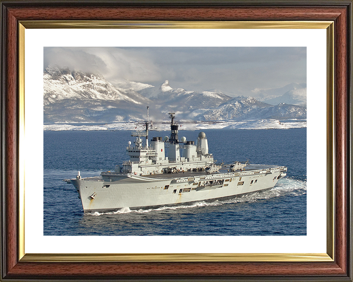 HMS Ark Royal (R07) Royal Navy Invincible Class Aircraft Carrier Norway 2008 Photo Print Wall Art Decor Posters, Prints, & Visual Artwork Hampshire Prints 10 x 8 Classic Frame Yes
