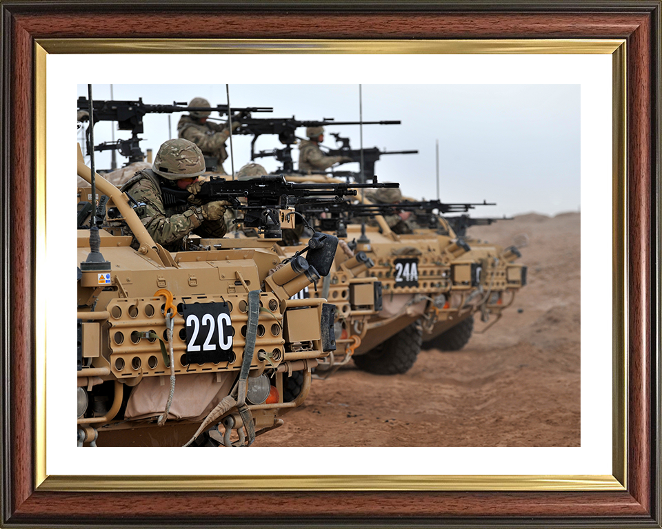RAF Regiment Soldier firing from a Jackal patrol vehicle Photo Print - Royal Air Force Hampshire Prints 10 x 8 Classic Frame Yes