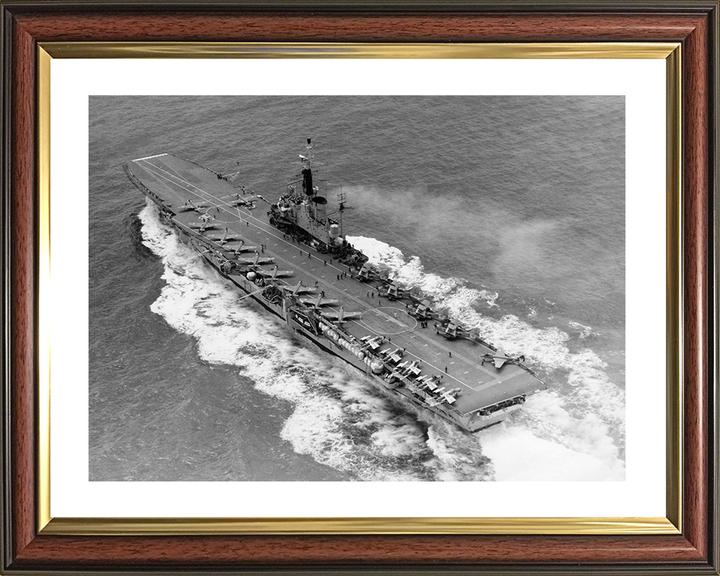 HMS Centaur (R06) Royal Navy Centaur Class Carrier From Above Photo Print Wall Art Decor Posters, Prints, & Visual Artwork Hampshire Prints 10 x 8 Classic Frame Yes
