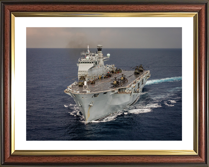 HMS Ocean (L12) Photo Print - Mediterranean 2016 - Royal Navy Landing Platform Helicopter Hampshire Prints 10 x 8 Classic Frame Yes