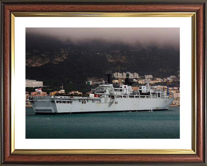 HMS Albion (L14) Royal Navy Albion Class Amphibious Ship Entering Harbour Photo Print Wall Art Naval Decor Posters, Prints, & Visual Artwork Hampshire Prints 10 x 8 Classic Frame Yes