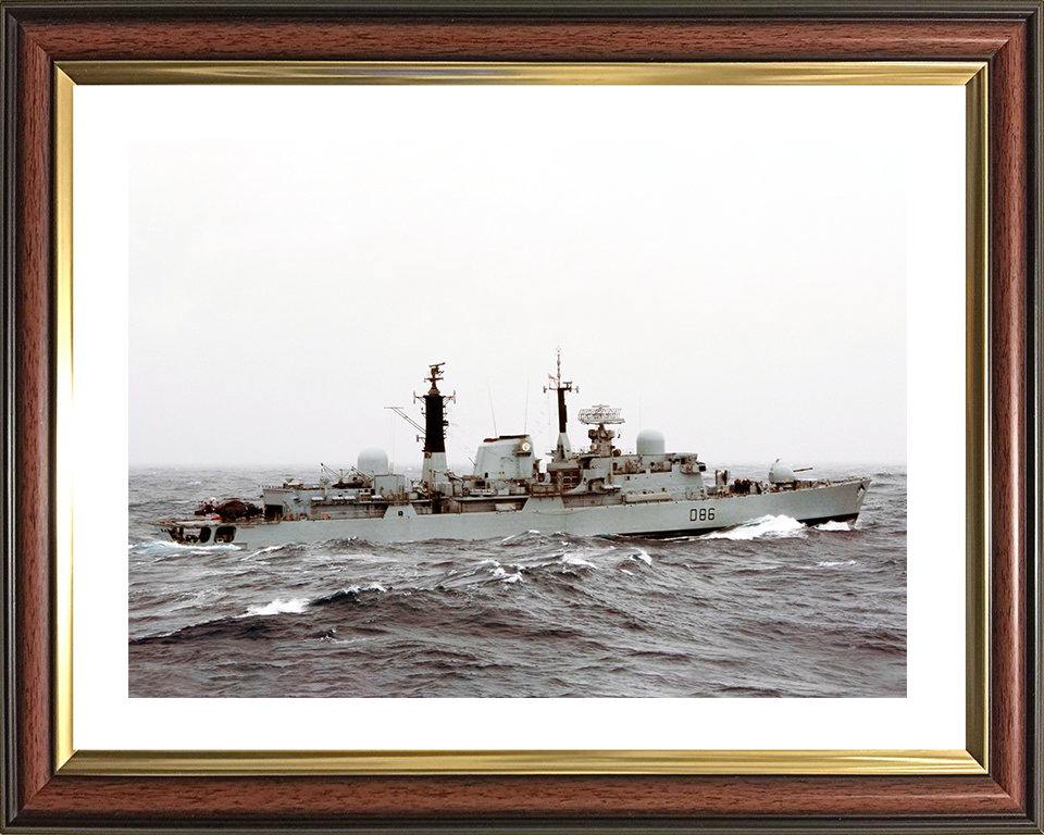HMS Birmingham (D86) Royal Navy Type 42 Destroyer Underway Port View Photo Print Wall Art Decor Posters, Prints, & Visual Artwork Hampshire Prints 10 x 8 Classic Frame Yes