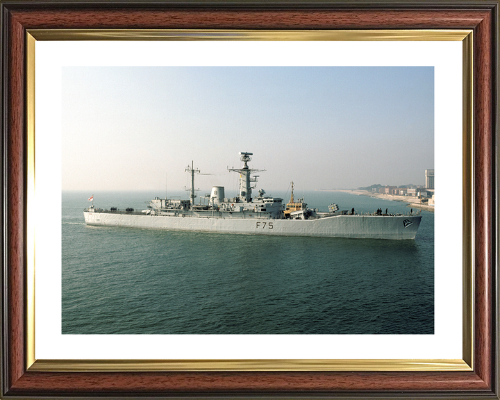 HMS Charybdis (F75) Royal Navy Leander Class Frigate Entering Portsmouth Photo Print Wall Art Decor Posters, Prints, & Visual Artwork Hampshire Prints 10 x 8 Classic Frame Yes