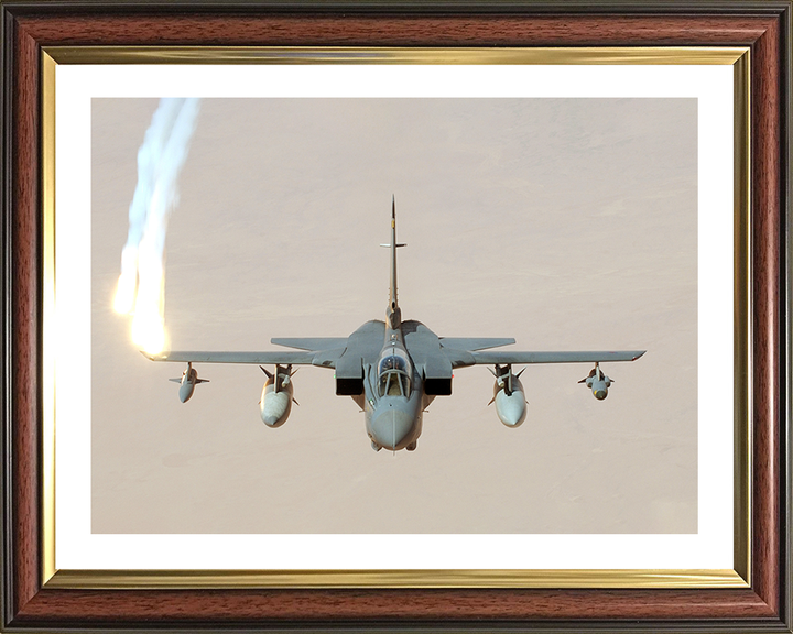 RAF Tornado GR4 firing chaff Photo Print - Royal Air Force Aircraft Hampshire Prints 10 x 8 Classic Frame Yes