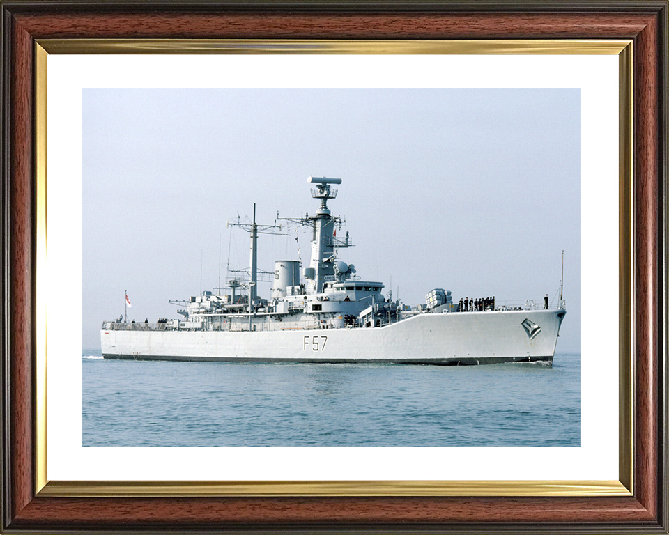 HMS Andromeda (F57) Royal Navy Leander Class Frigate Entering Harbour Photo Print Wall Art Decor Posters, Prints, & Visual Artwork Hampshire Prints 10 x 8 Classic Frame Yes