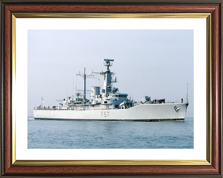 HMS Andromeda (F57) Royal Navy Leander Class Frigate Entering Harbour Photo Print Wall Art Decor Posters, Prints, & Visual Artwork Hampshire Prints 10 x 8 Classic Frame Yes