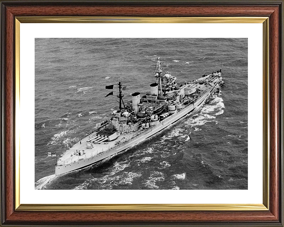 HMS Anson (79) Photo Print - at Sea 1949 - Royal Navy King George V Class Battleship Posters, Prints, & Visual Artwork Hampshire Prints 10 x 8 Classic Frame Yes