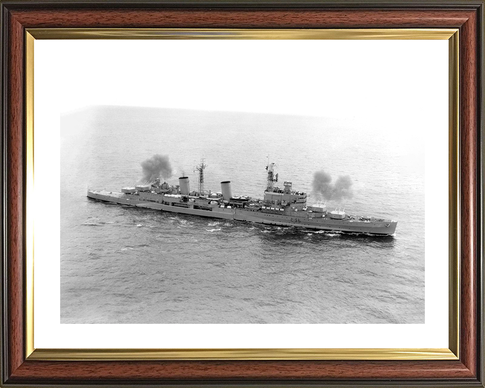 HMS Belfast (C35) Photo Print - Firing a Broadside - Royal Navy Town Class Light Cruiser Posters, Prints, & Visual Artwork Hampshire Prints 10 x 8 Classic Frame Yes