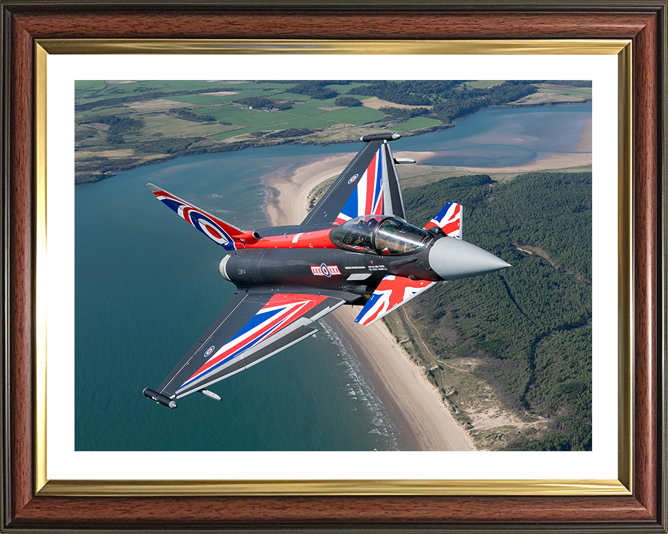 RAF Typhoon Union Jack livery Photo Print - Royal Air Force Aircraft Hampshire Prints 10 x 8 Classic Frame Yes