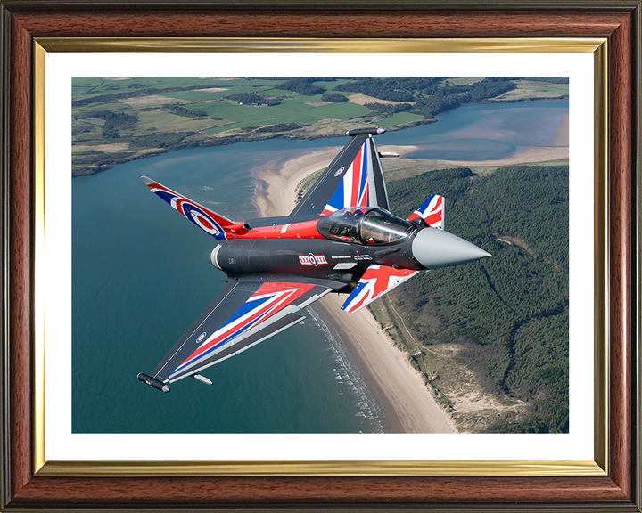 RAF Typhoon Union Jack livery Photo Print - Royal Air Force Aircraft Hampshire Prints 10 x 8 Classic Frame Yes